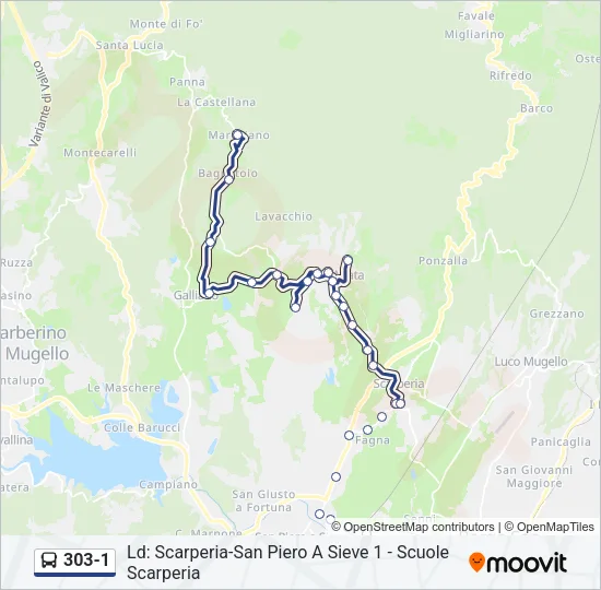 303-1 Bus Line Map
