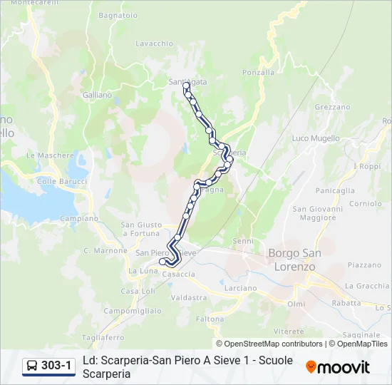 303-1 Bus Line Map