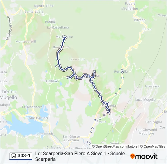 303-1 Bus Line Map