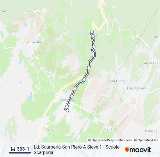 303-1 Bus Line Map