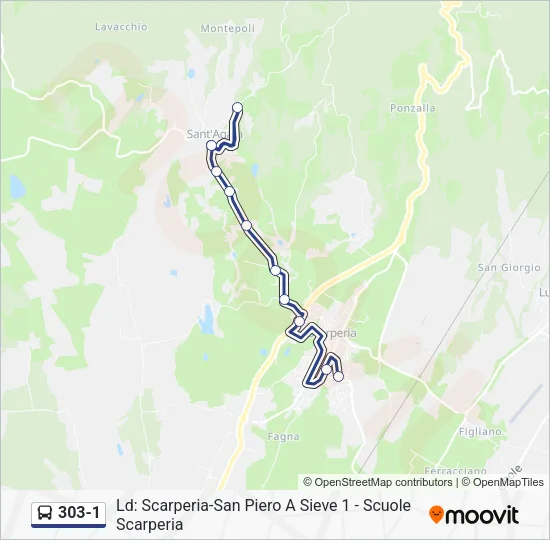 303-1 Bus Line Map