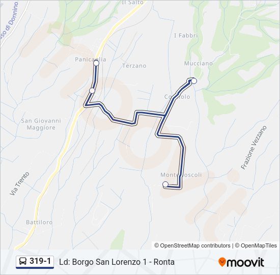 Percorso linea bus 319-1