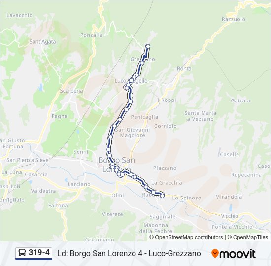 Percorso linea bus 319-4