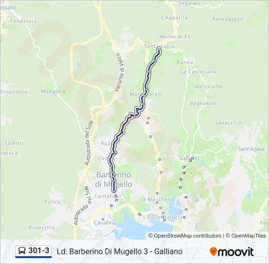 301-3 Bus Line Map