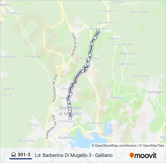 301-3 Bus Line Map
