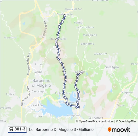 301-3 Bus Line Map