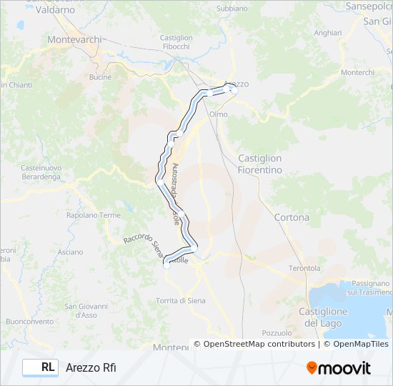 Linea rl orari fermate e mappe Arezzo Rfi Aggiornato