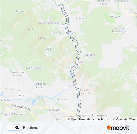 Linea rl orari fermate e mappe Bibbiena Aggiornato