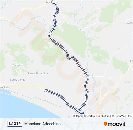 214 bus Line Map