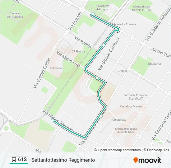 61S Bus Line Map