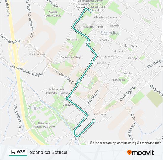 63S bus Line Map