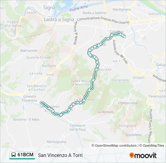 61BCM Bus Line Map