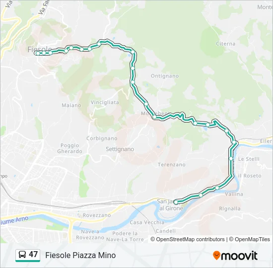 47 Bus Line Map
