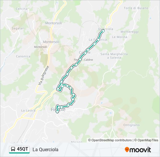 45QT bus Line Map