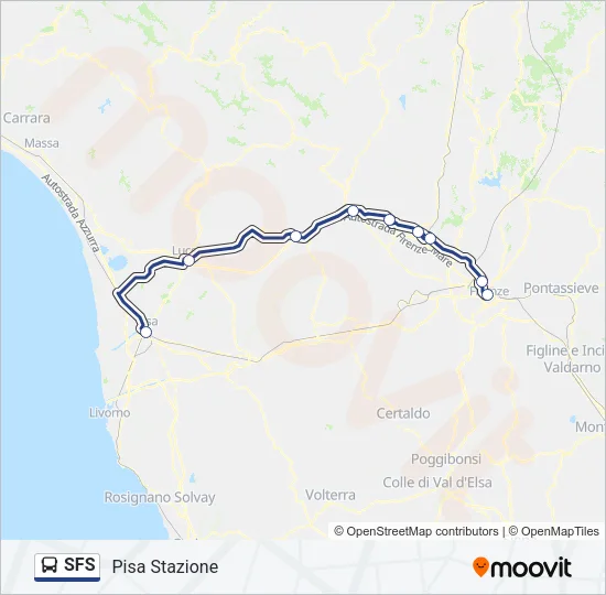 Percorso linea bus SFS