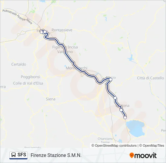 Percorso linea bus SFS
