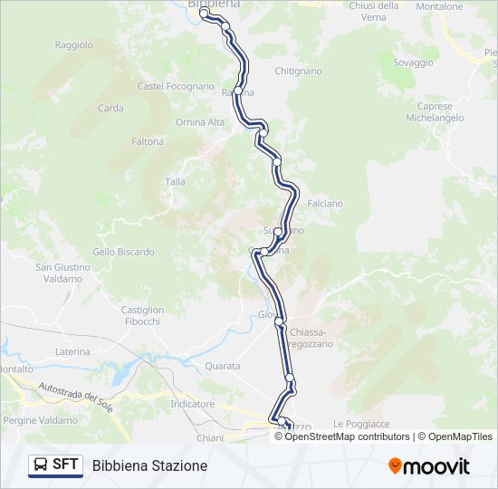 Percorso linea bus SFT