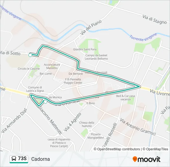 73S Bus Line Map