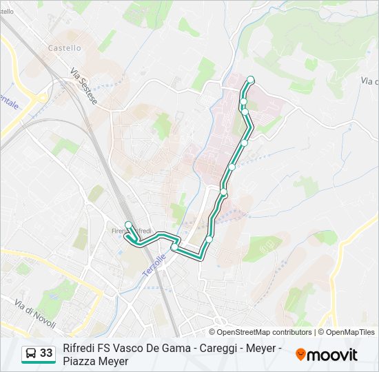 Percorso linea bus 33