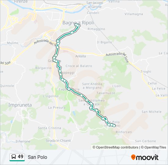 49 bus Line Map