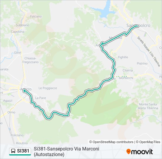 Linea si381 orari fermate e mappe Si381 Sansepolcro Via