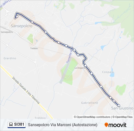 SI381 bus Line Map