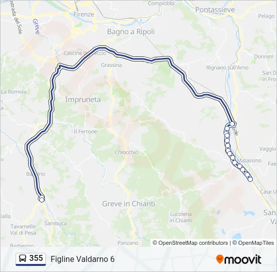 355 Bus Line Map