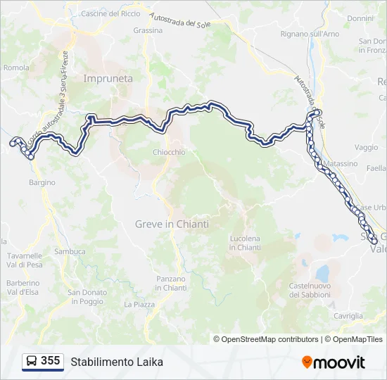 355 Bus Line Map