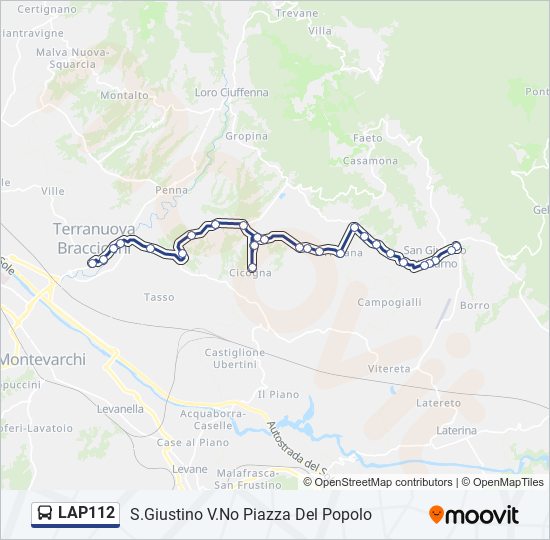 Percorso linea bus LAP112