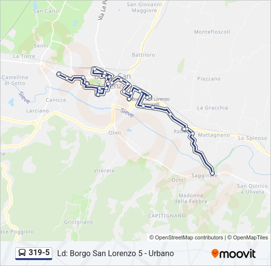 Percorso linea bus 319-5