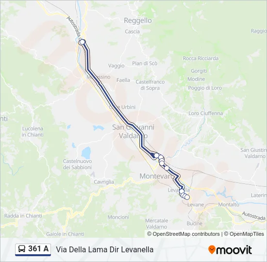Percorso linea bus 361 A