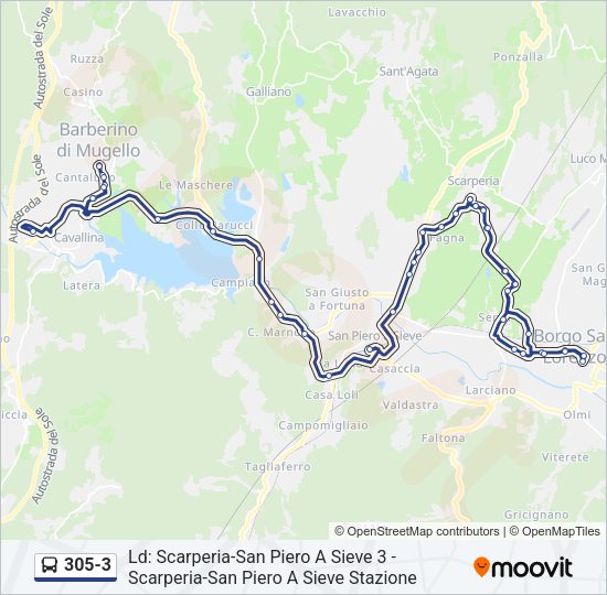 305-3 Bus Line Map