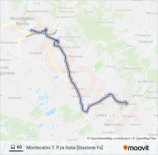 60 Bus Line Map