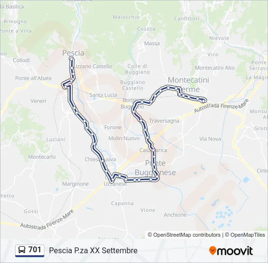 701 Bus Line Map