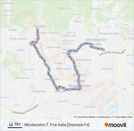 701 Bus Line Map