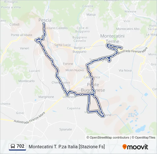 702 Bus Line Map