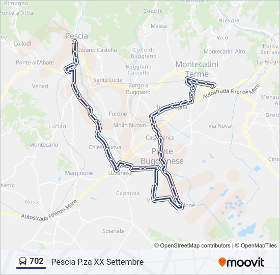 702 Bus Line Map