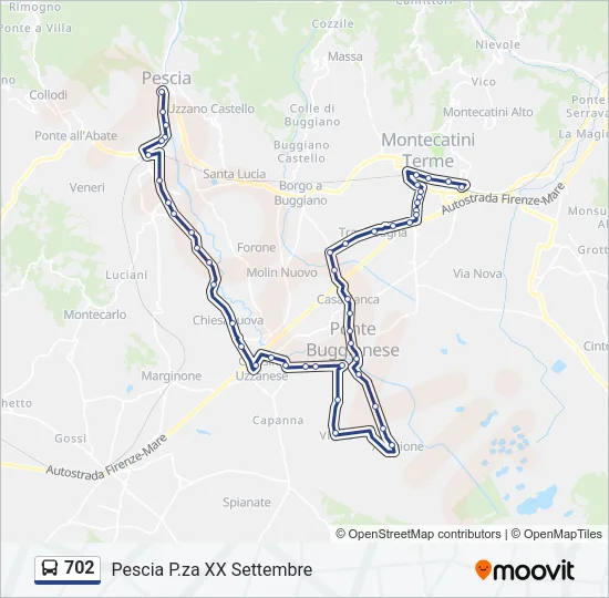 702 Bus Line Map