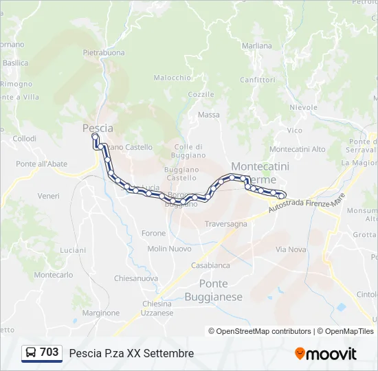703 Bus Line Map