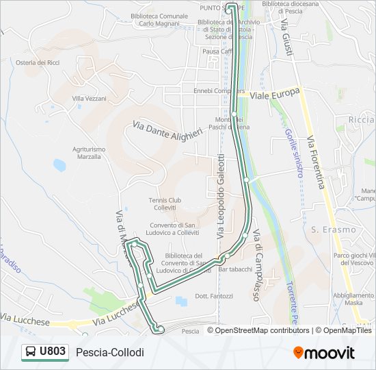 U803 bus Line Map