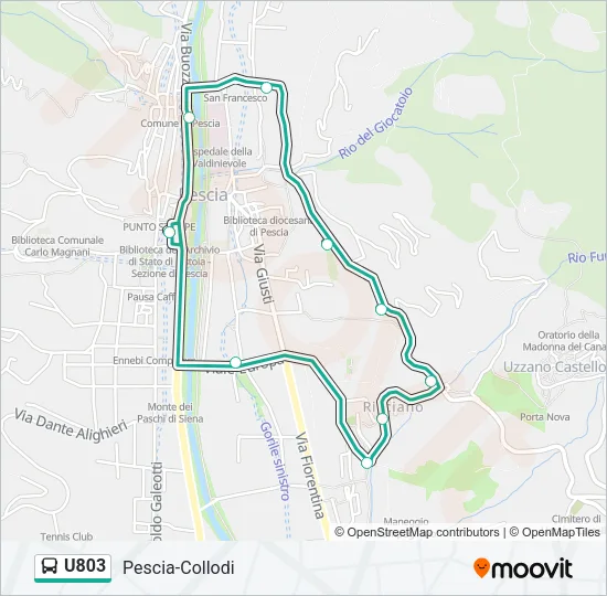 U803 Bus Line Map