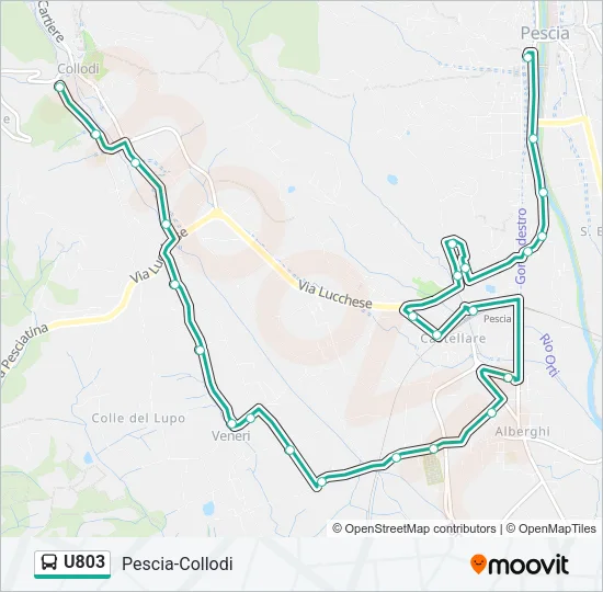 U803 Bus Line Map