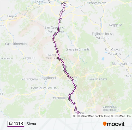 131R Bus Line Map