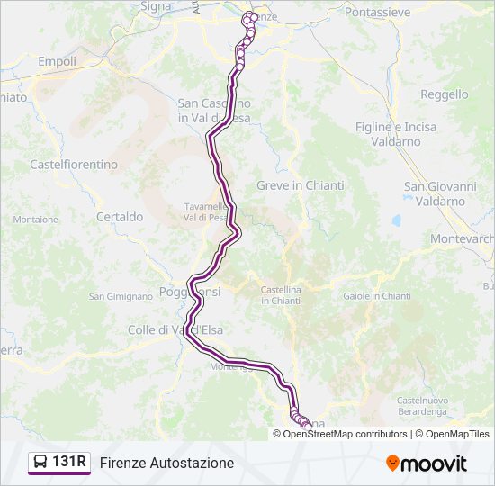 131R Bus Line Map