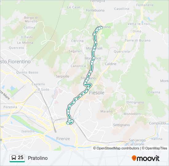 25 bus Line Map