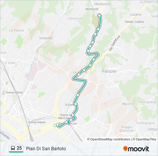 25 bus Line Map