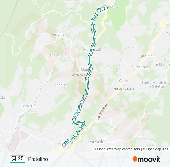 25 Bus Line Map