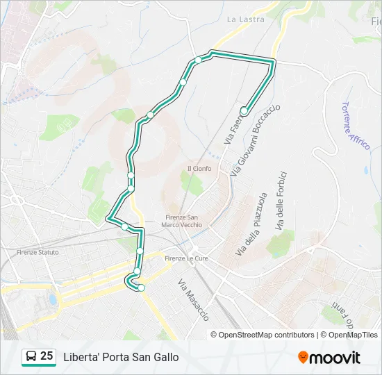 25 Bus Line Map