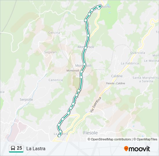 25 Bus Line Map