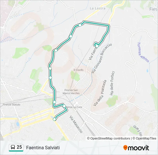 25 Bus Line Map